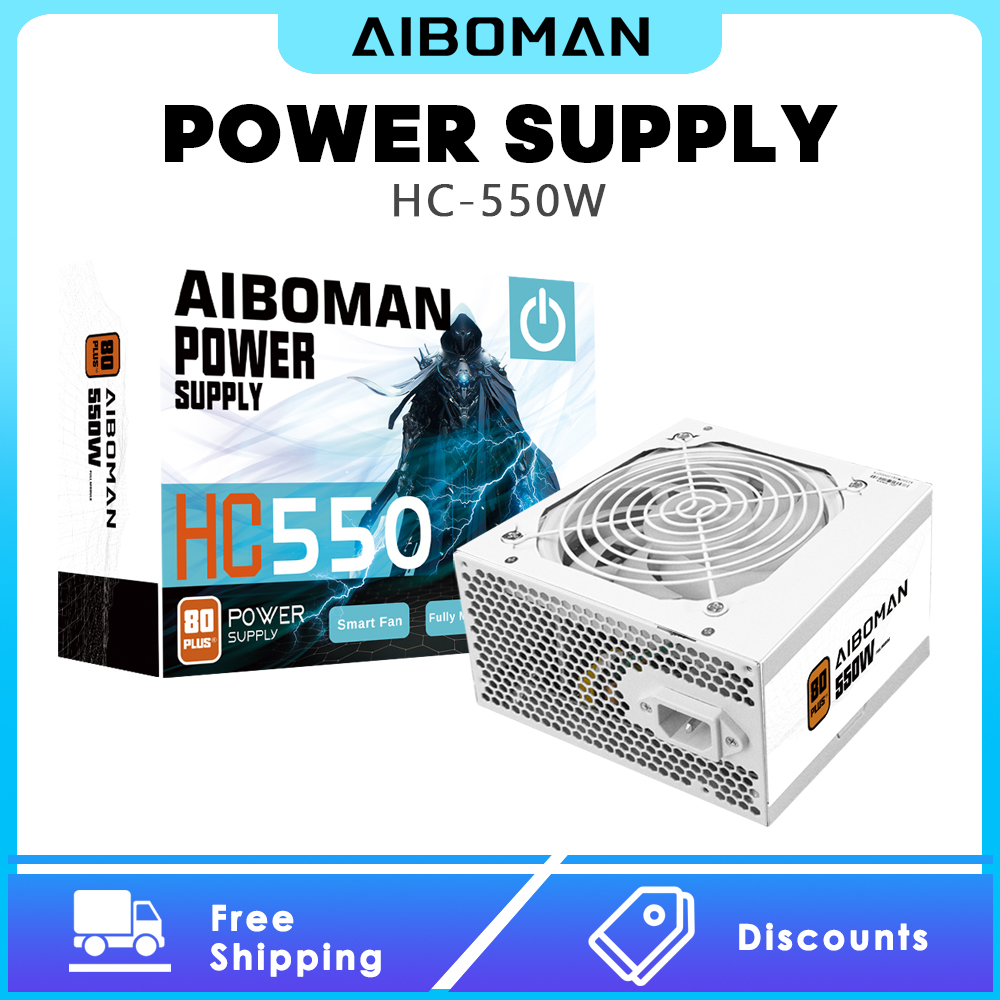 Power Supply 750W - Zasilacz AIBOMAN 550W 80PLUS Bronze, zasilacz