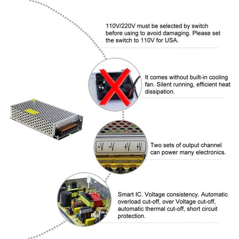 Zasilacz Transformator DC 12V  – Dc Power Supply 12V recenzja i cena
