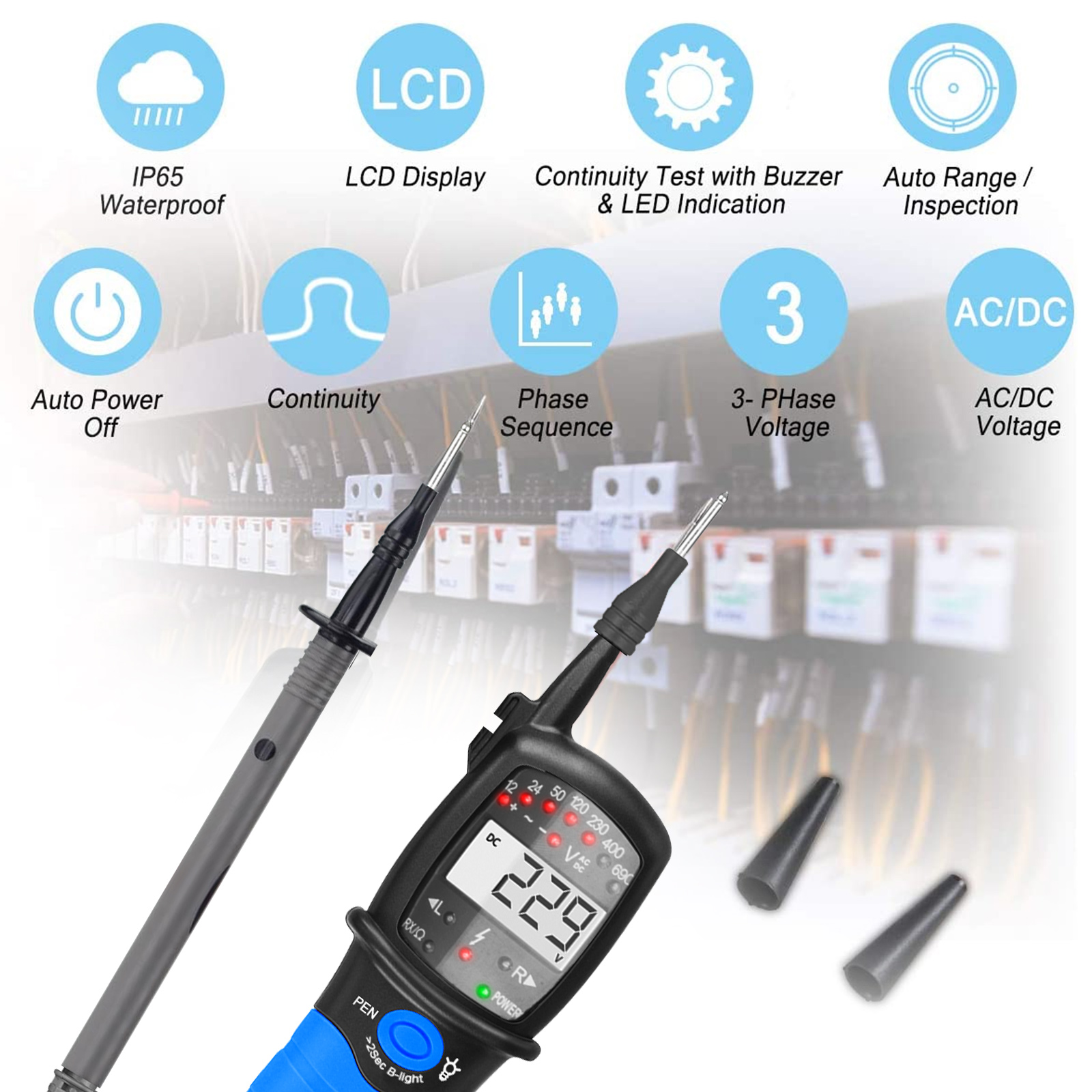 Tester napięcia AC/DC 12–690 V – Power Supply Tester recenzja i cena